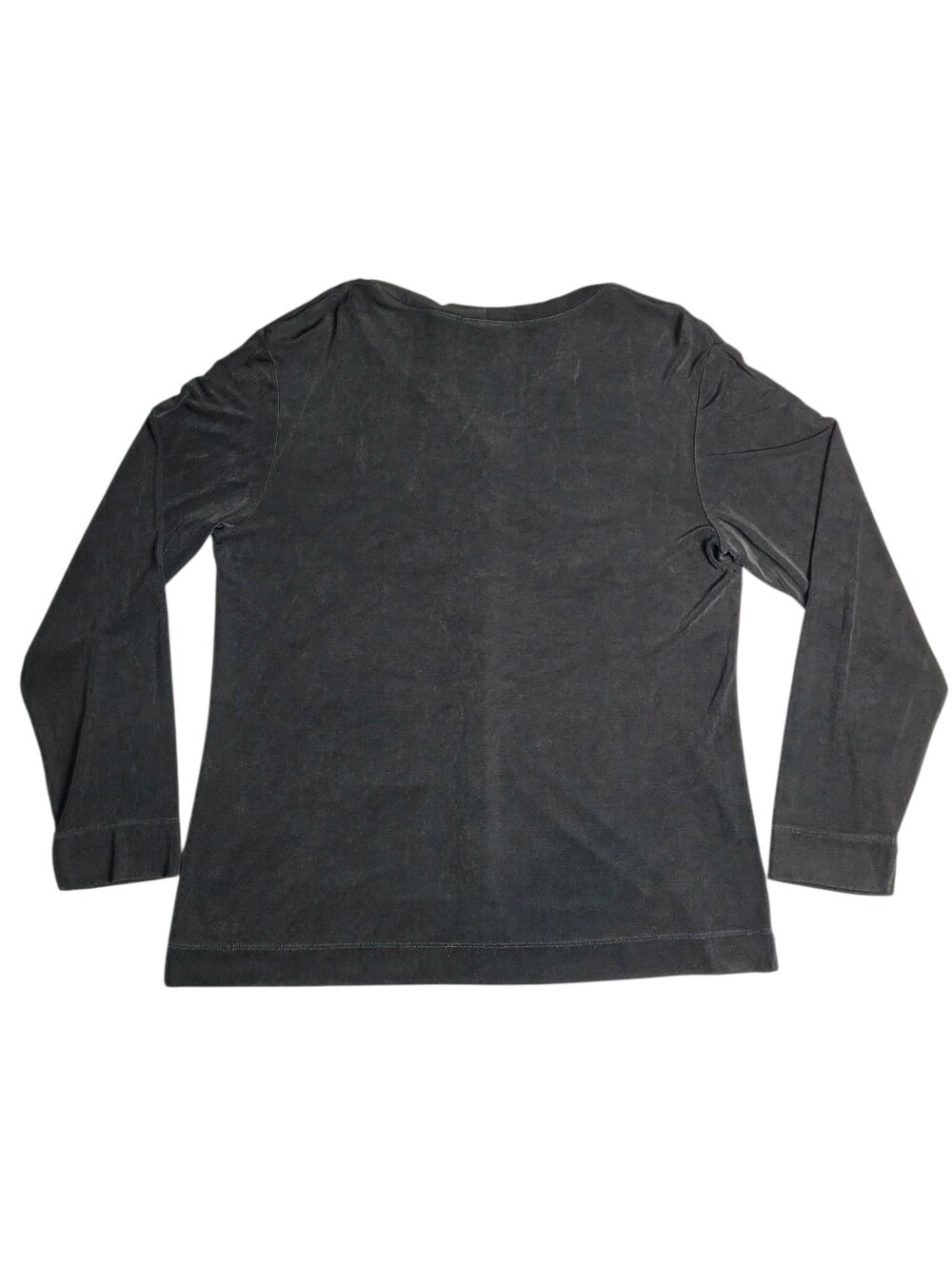 Chico's Travelers Black Slinky Knit Cardigan Size 2 V-Neck Button Front Stretch - Picture 9 of 9
